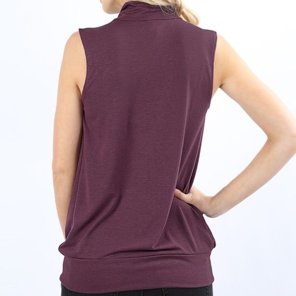 5⭐️ rated Sleeveless High Neck Pleated Top - Picture 2 of 2